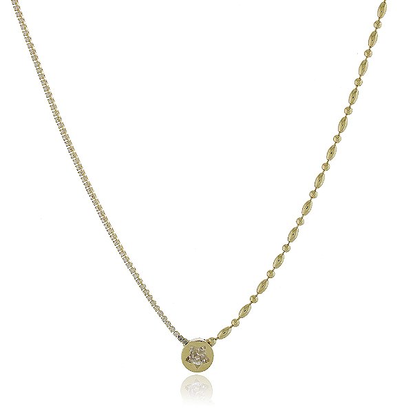 Gargantilha Riviera com bolinhas folheada a ouro 18k