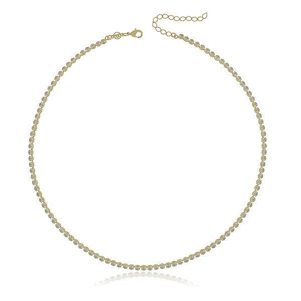 Gargantilha Riviera folheada a ouro 18k