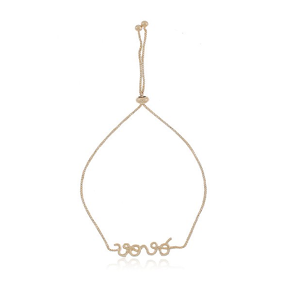 Pulseira vovó regulável folheada a ouro 18k