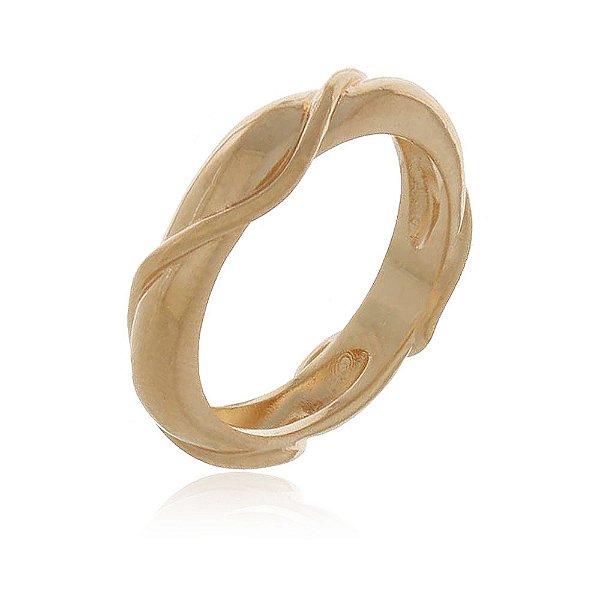 Anel orgânico folheado a ouro 18k