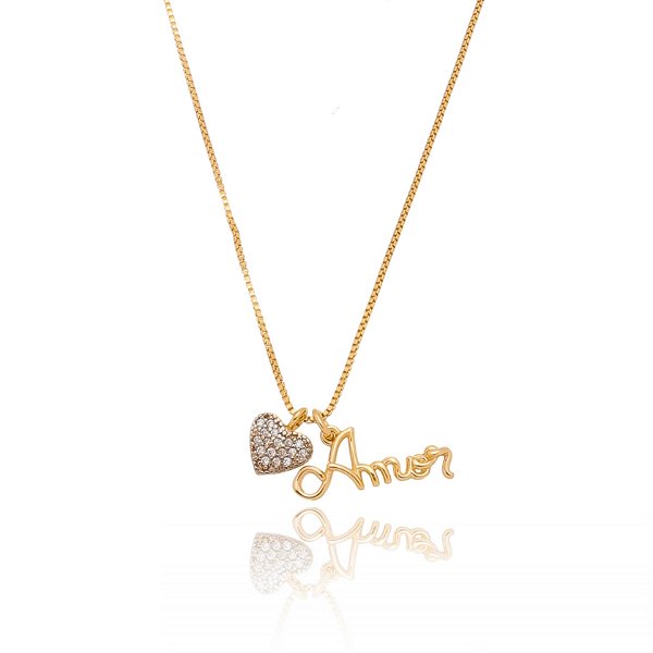 Gargantilha Amor folheada a ouro 18k