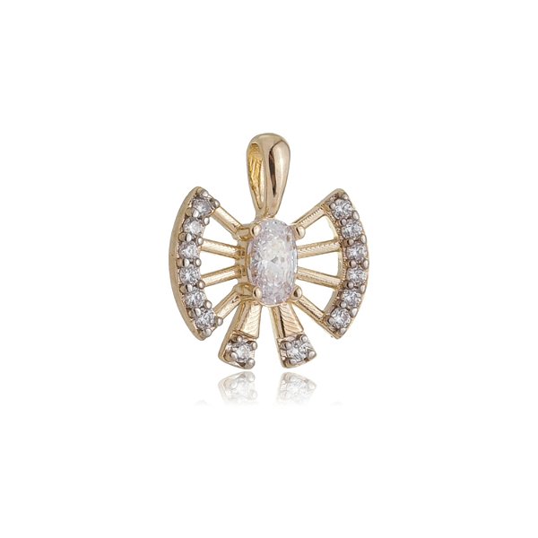 Pingente com zircônias folheado a ouro 18k