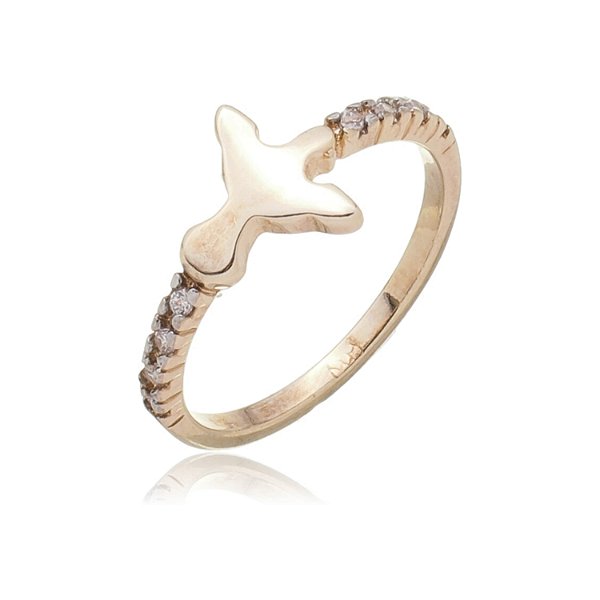 Anel Espírito Santo folheado a ouro 18k