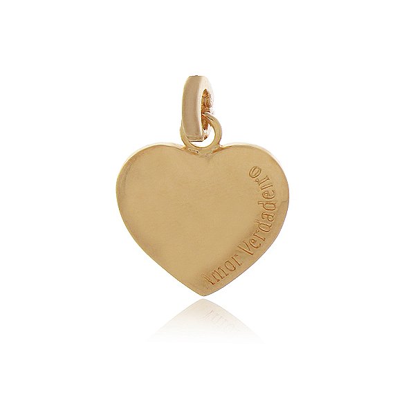Pingente coração Amor Verdadeiro folheado a ouro 18k