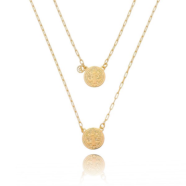 Escapulário folheado a ouro 18k 70cm