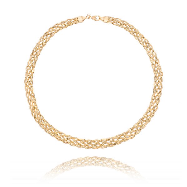 Gargantilha 5 fios folheada a ouro 18k 40cm