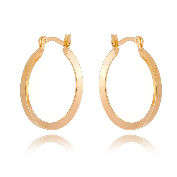 Argola lisa folheada a ouro 18k