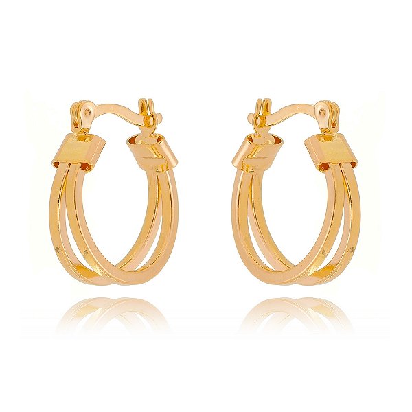 Argola lisa folheada a ouro 18k