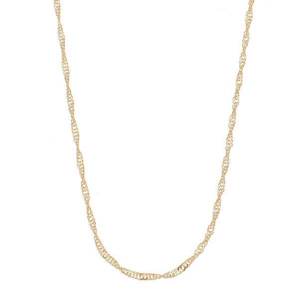 Corrente Singapura folheada a ouro 18k 50cm