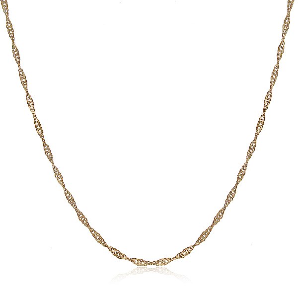 Corrente Singapura folheada a ouro 18k 50cm