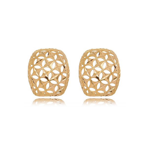 Brinco trabalhado folheado a ouro 18k