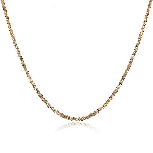 Corrente trabalhada folheada a ouro 18k 45cm