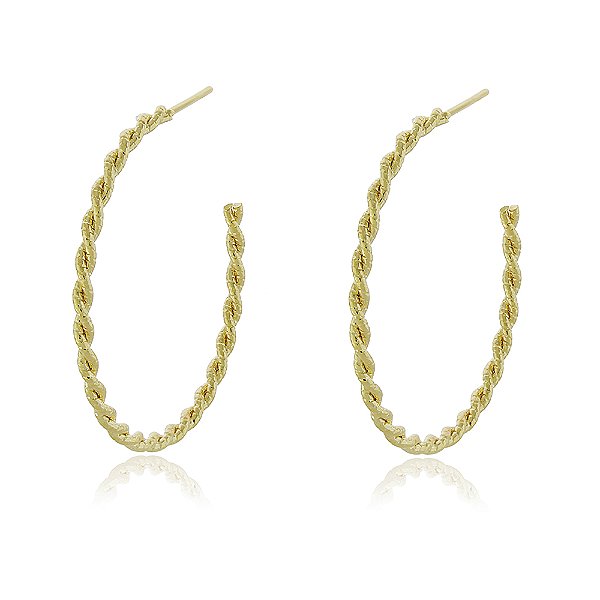 Argola torcida folheada a ouro 18k