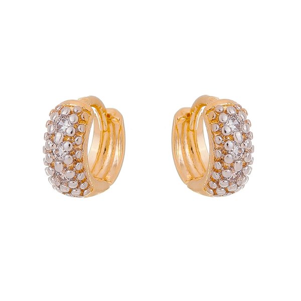 Argola infantil com zircônias folheada a ouro 18k