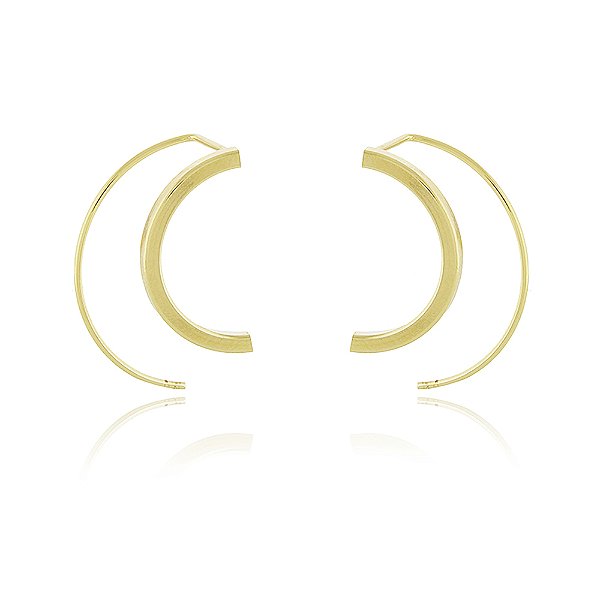 Brinco abstrato liso folheado a ouro 18k