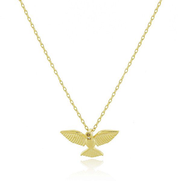 Gargantilha Espírito Santo com zircônia folheada a ouro 18k