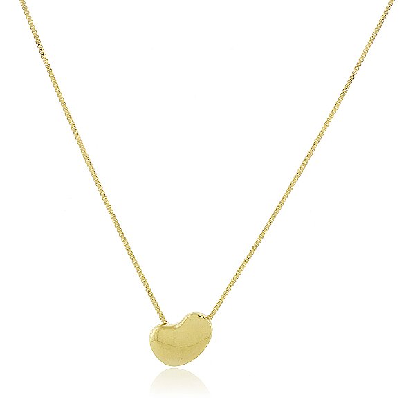 Gargantilha orgânica lisa folheada a ouro 18k