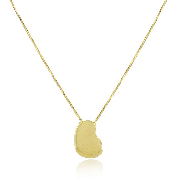Gargantilha orgânica lisa folheada a ouro 18k