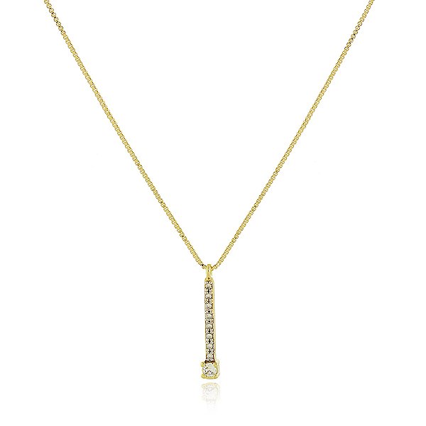 Gargantilha palito com zircônias folheada a ouro 18k