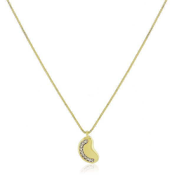 Gargantilha com zircônia folheada a ouro 18k