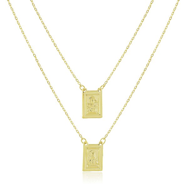 Escapulário folheado a ouro 18k