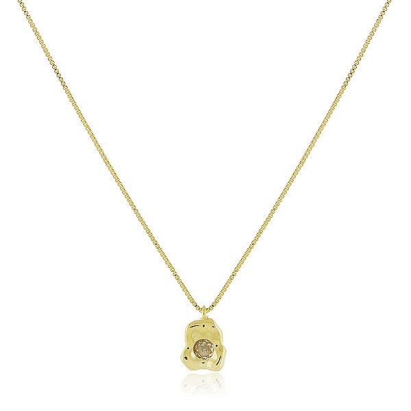 Gargantilha orgânica folheada a ouro 18k