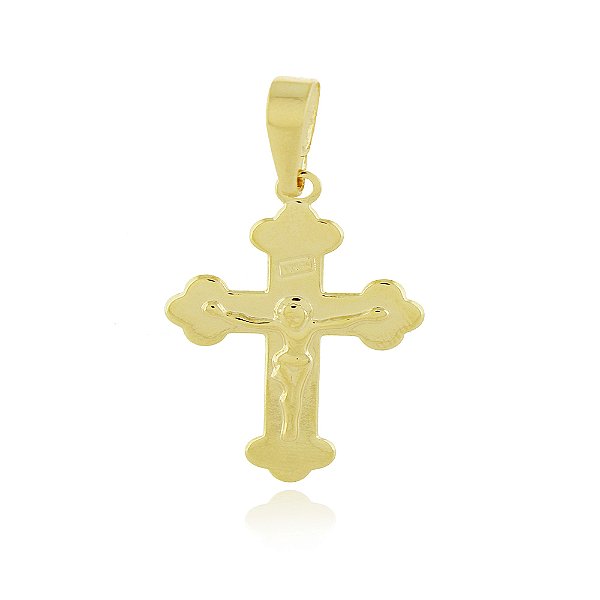 Pingente crucifixo folheado a ouro 18k