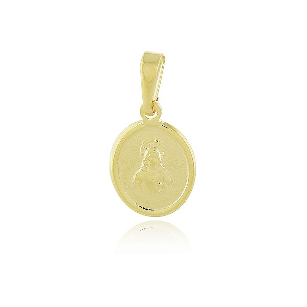 Pingente Sagrado Coração de Jesus folheado a ouro 18k