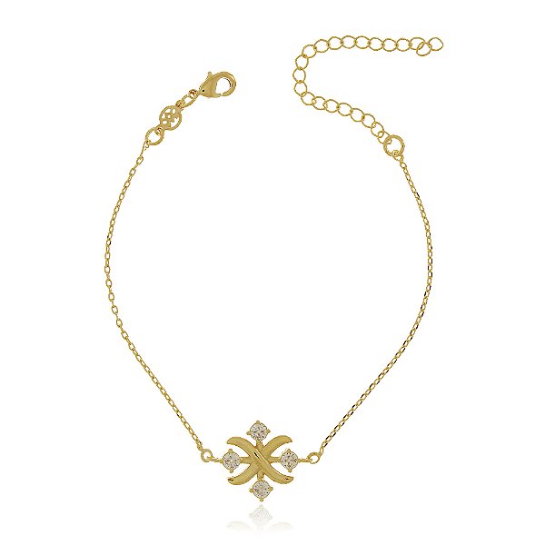Pulseira com zircônias folheada a ouro 18k