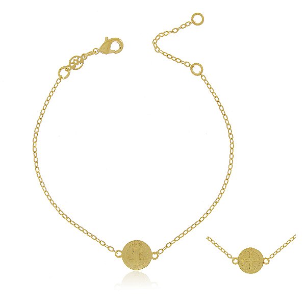Pulseira São Bento folheada a ouro 18k