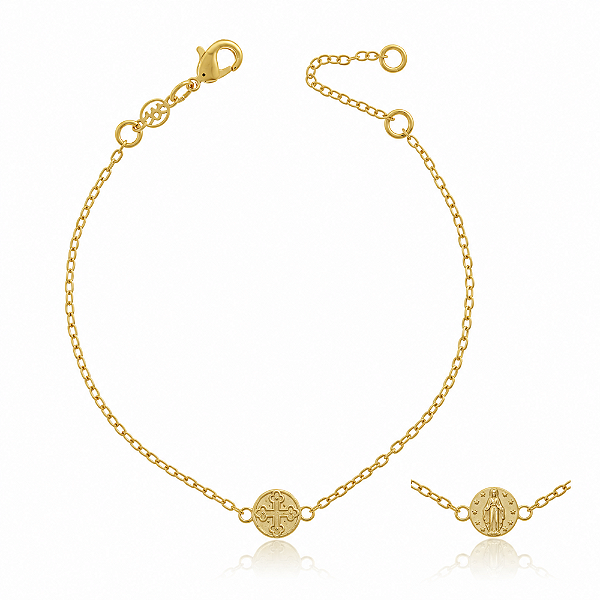 Pulseira São Bento pequeno folheada a ouro 18k