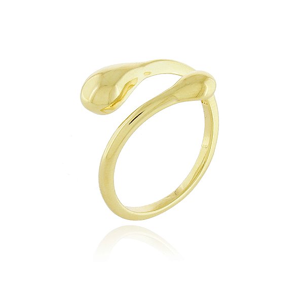 Anel regulável liso folheado a ouro 18k