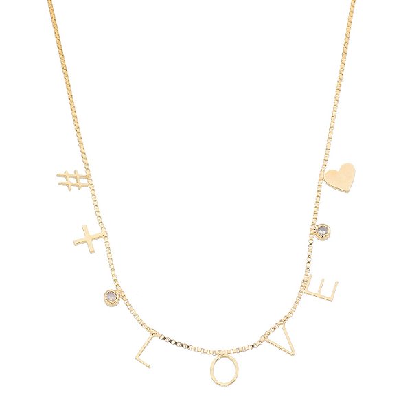 Gargantilha Love folheada a ouro 18k
