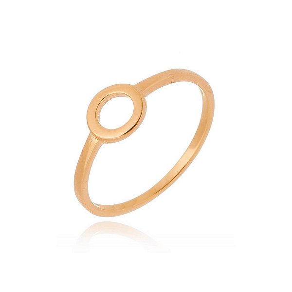 Anel círculo folheado a ouro 18k