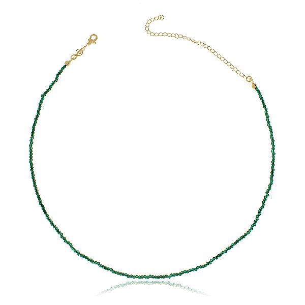 Gargantilha fio de bolinhas folheado a ouro 18k