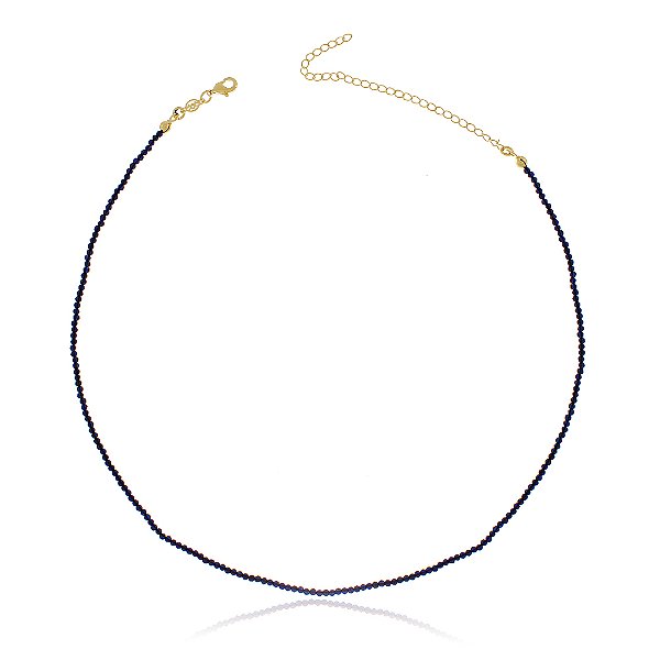 Gargantilha fio com bolinhas folheada a ouro 18k