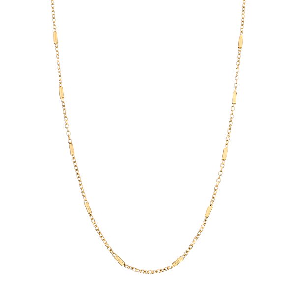 Corrente trabalhada folheada a ouro 18k 40cm
