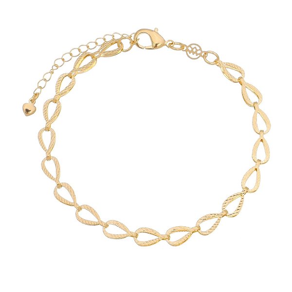 Pulseira trabalhada folheada a ouro 18k 18 cm