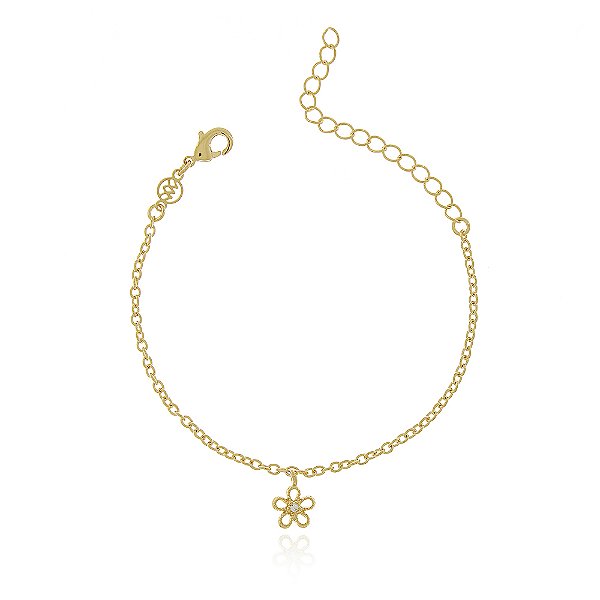 Gargantilha florzinha folheada a ouro 18k