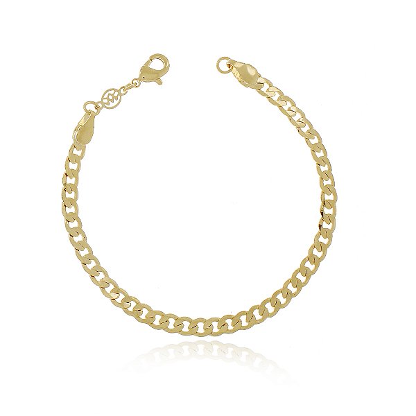 Pulseira grumet infantil folheada a ouro 18k 17cm