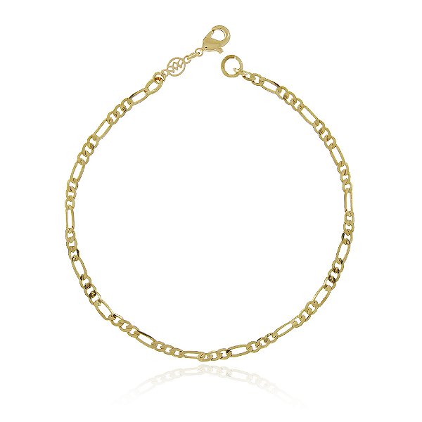Pulseira Grumet infantil folheada a ouro 18k 14cm