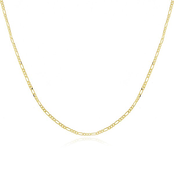 Corrente 3x1 folheada a ouro 18k 40cm