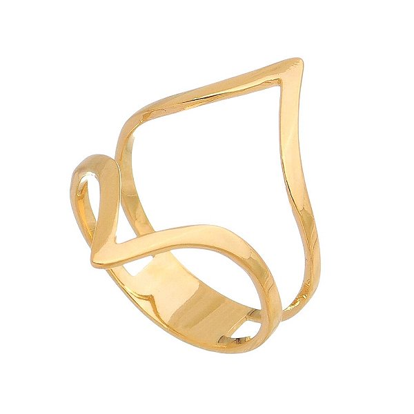 Anel aro duplo folheado a ouro 18k