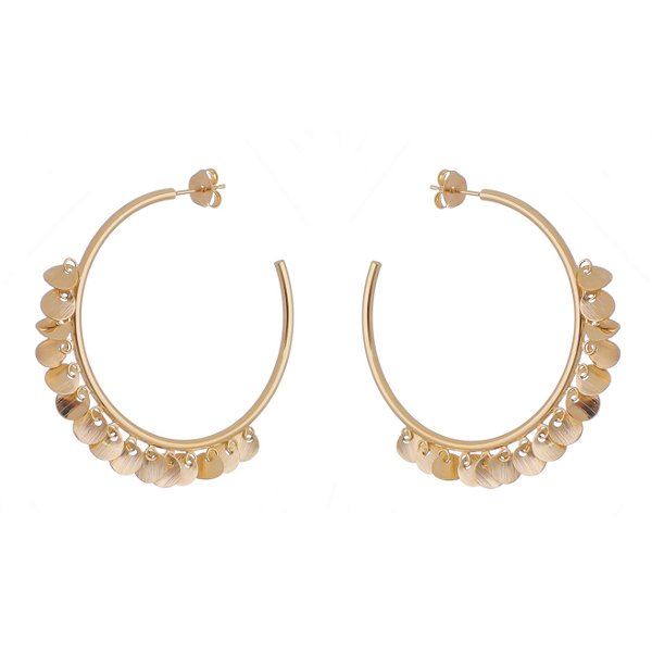 Argola com chapinhas folheada a ouro 18k