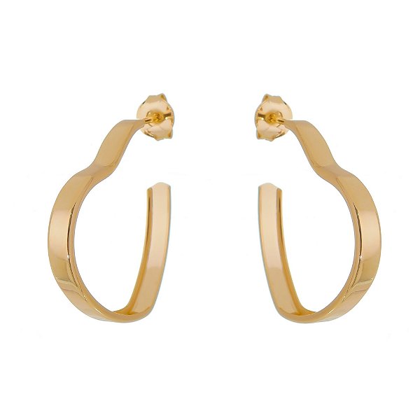 Argola coração folheada a ouro 18k