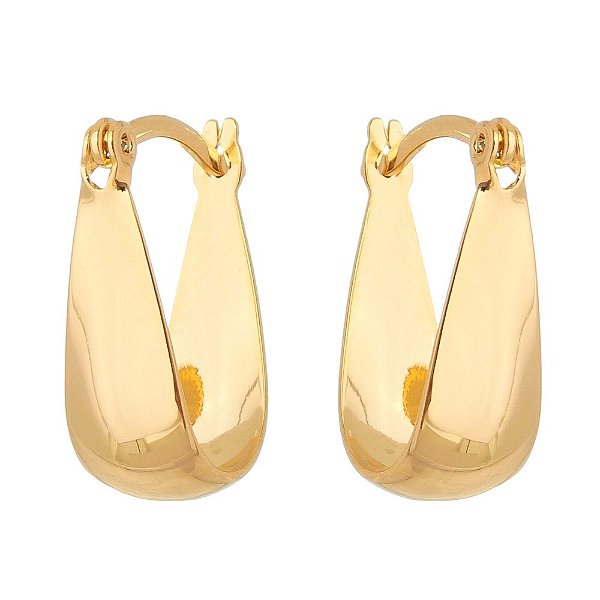 Argola lisa folheada a ouro 18k