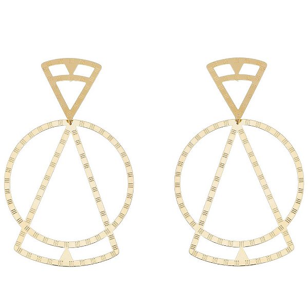 Brinco vazado folheado a ouro 18k