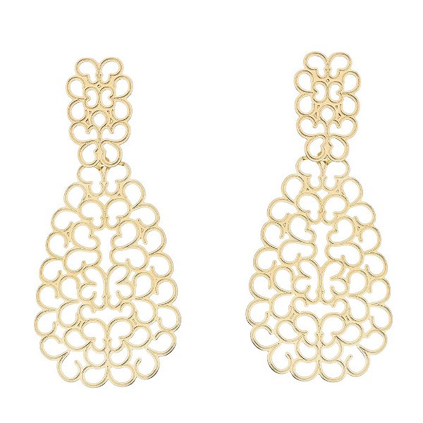 Brinco médio folheado a ouro 18k
