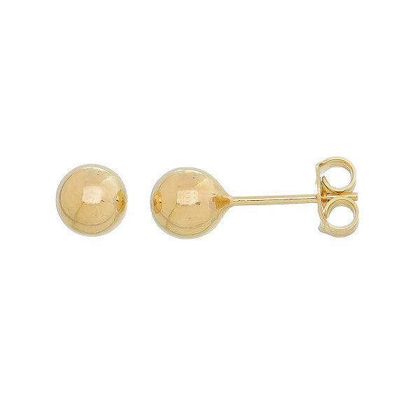 Brinco bola pequena folheado a ouro 18k