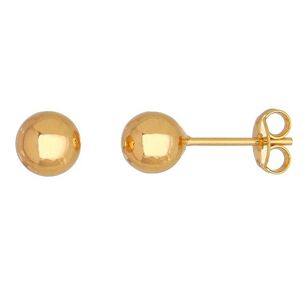 Brinco bola folheado a ouro 18k